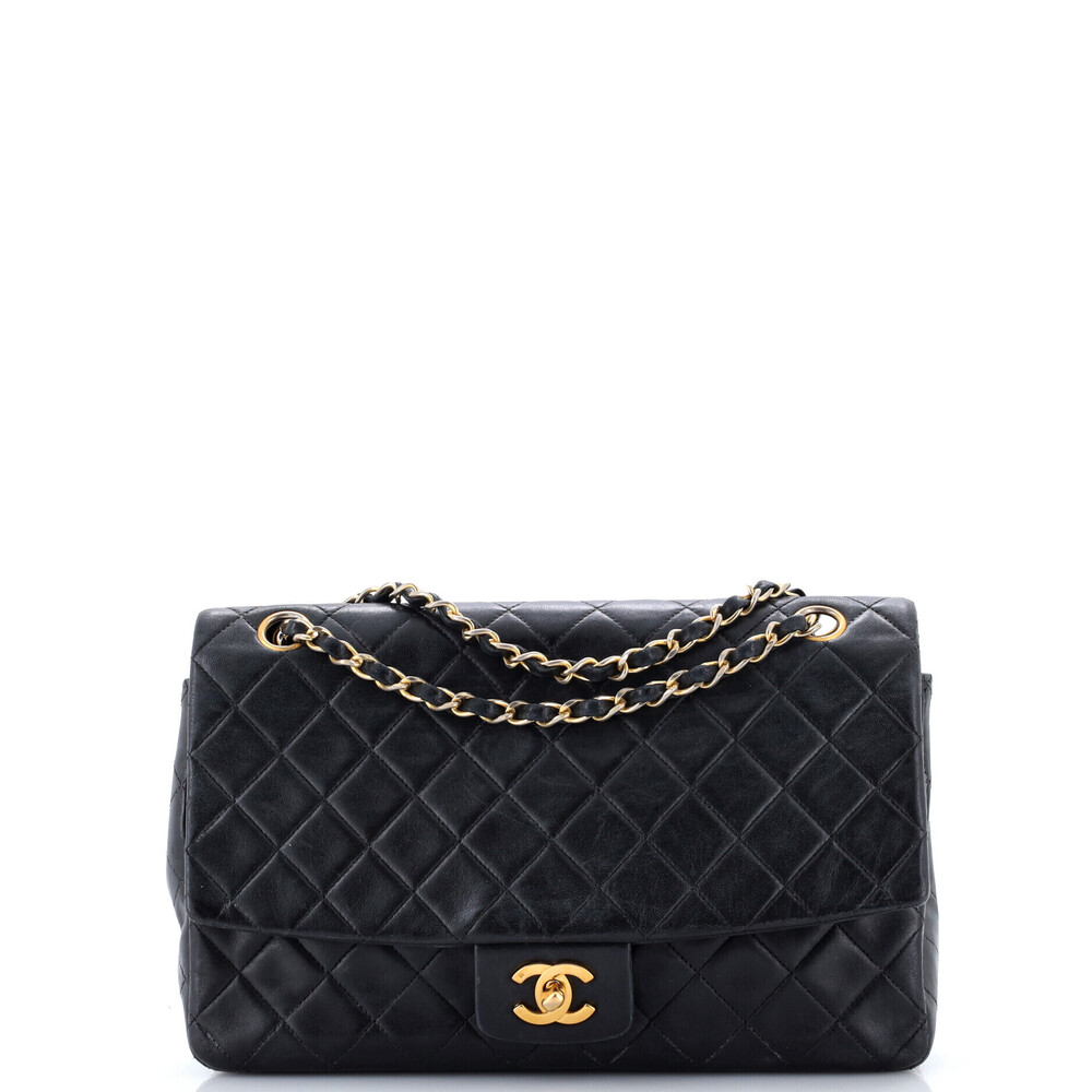 Chanel Large Vintage CC Chain Flap Bag Quilted Lambskin